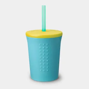 12oz Silicone Straw Cup (Sea/Yellow)