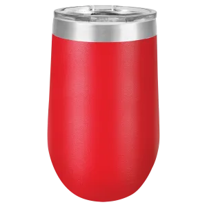 16 oz Blank Stainless Steel Insulated Stemless Wine Tumbler with Lid