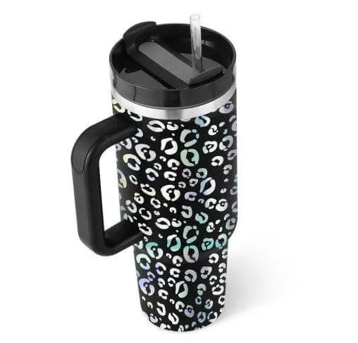 40 Oz Tumbler Straw Insulated, Stainless Steel Spill Proof Vacuum Coffee Cup