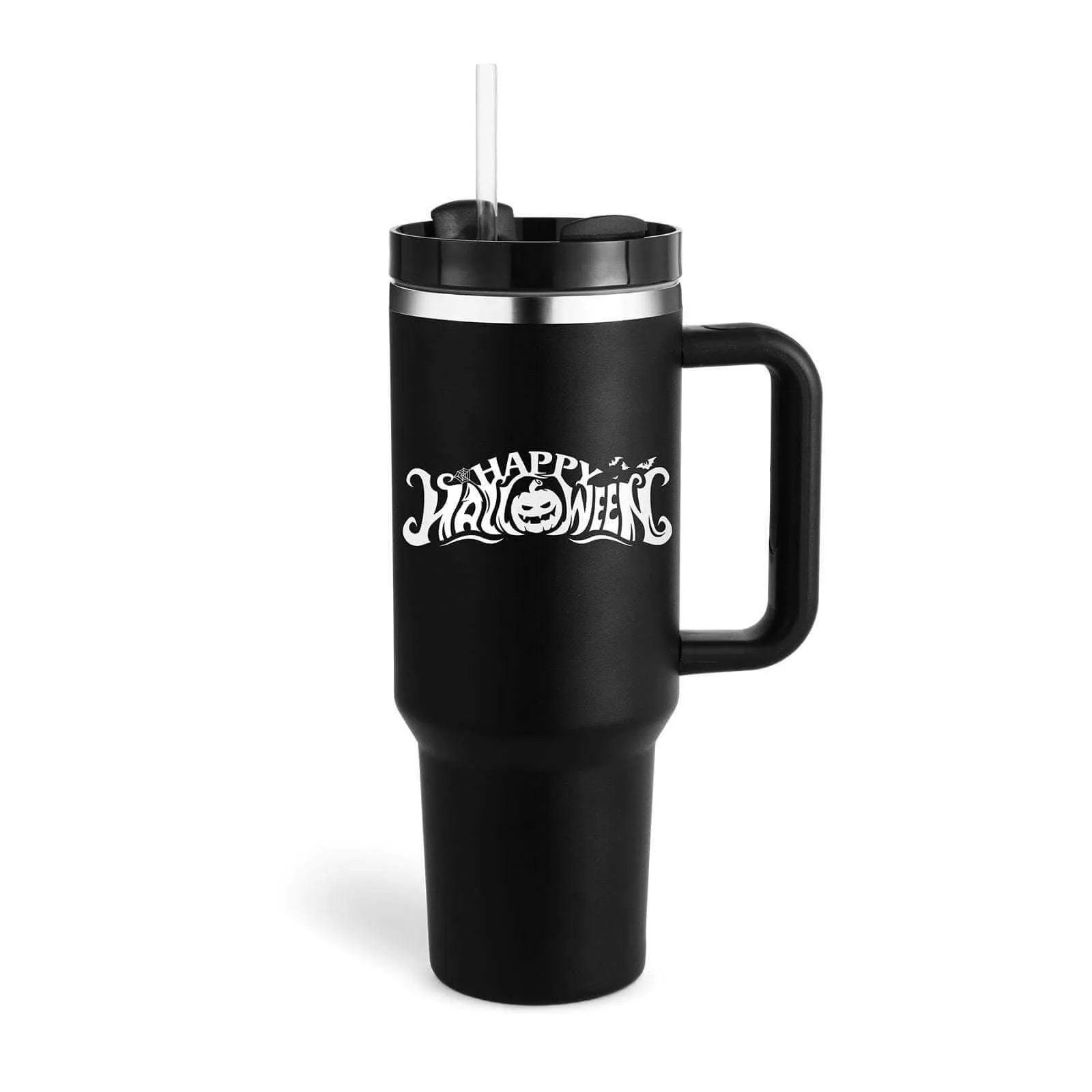 40 Oz Tumbler Straw Insulated, Stainless Steel Spill Proof Vacuum Coffee Cup