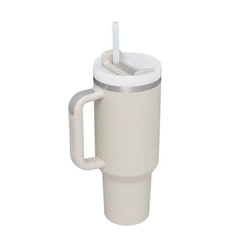 40 Oz Tumbler Straw Insulated, Stainless Steel Spill Proof Vacuum Coffee Cup