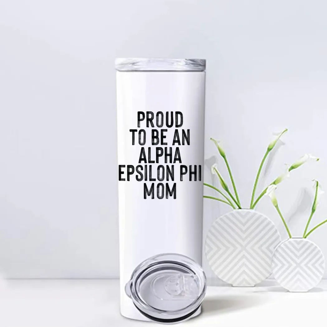 AEPhi - Sorority Mom Tumbler - Proud to Be Black & White