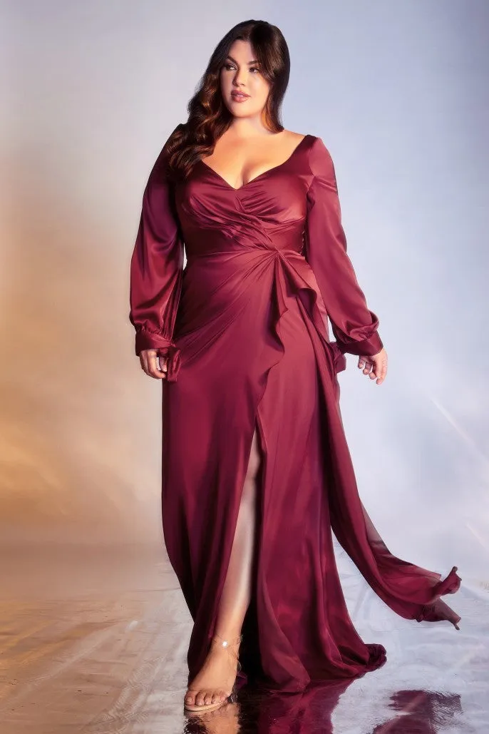 Aphrodite | Satin Long Sleeve Gown | LaDivine 7478