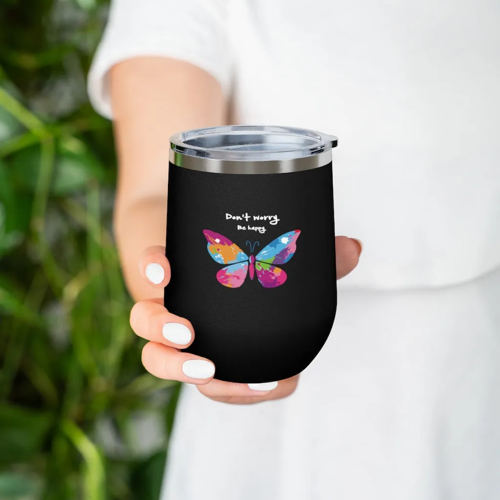 Be Happy- Wine Tumbler