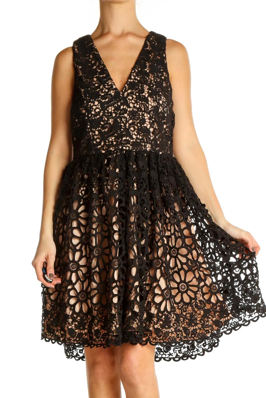 Black Lace Fit & Flare Dress