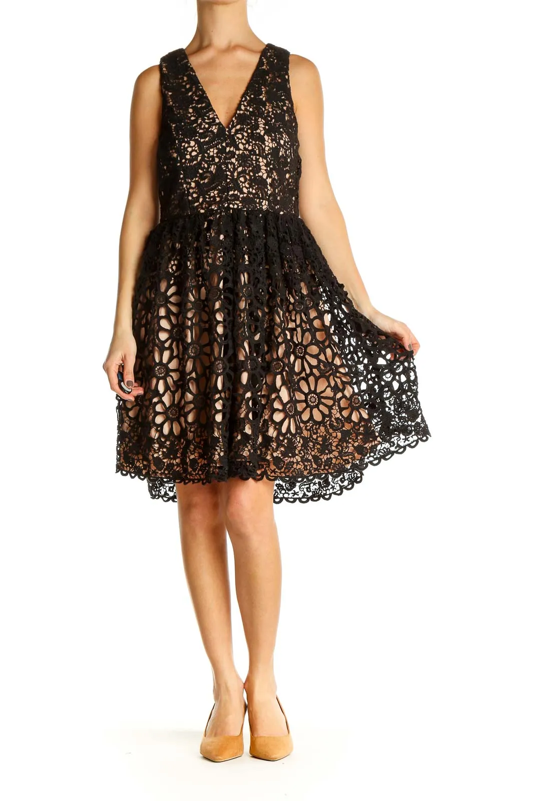 Black Lace Fit & Flare Dress