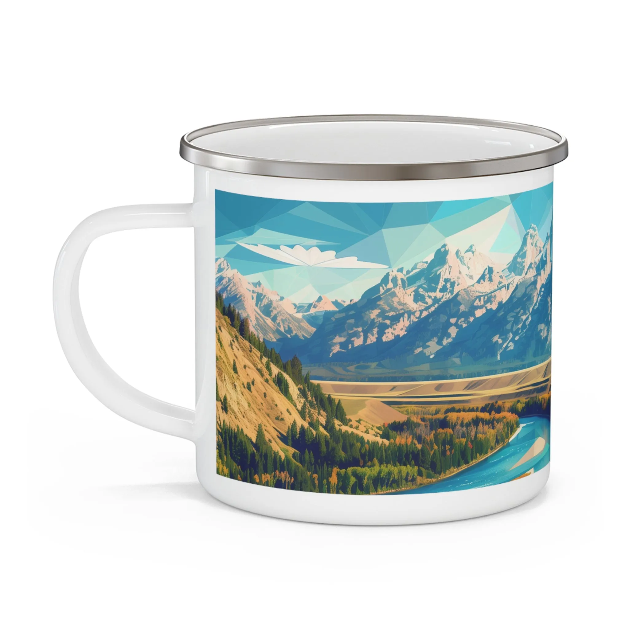 Camping Mug with Grand Teton National Park Design, 12oz Coffee Cup