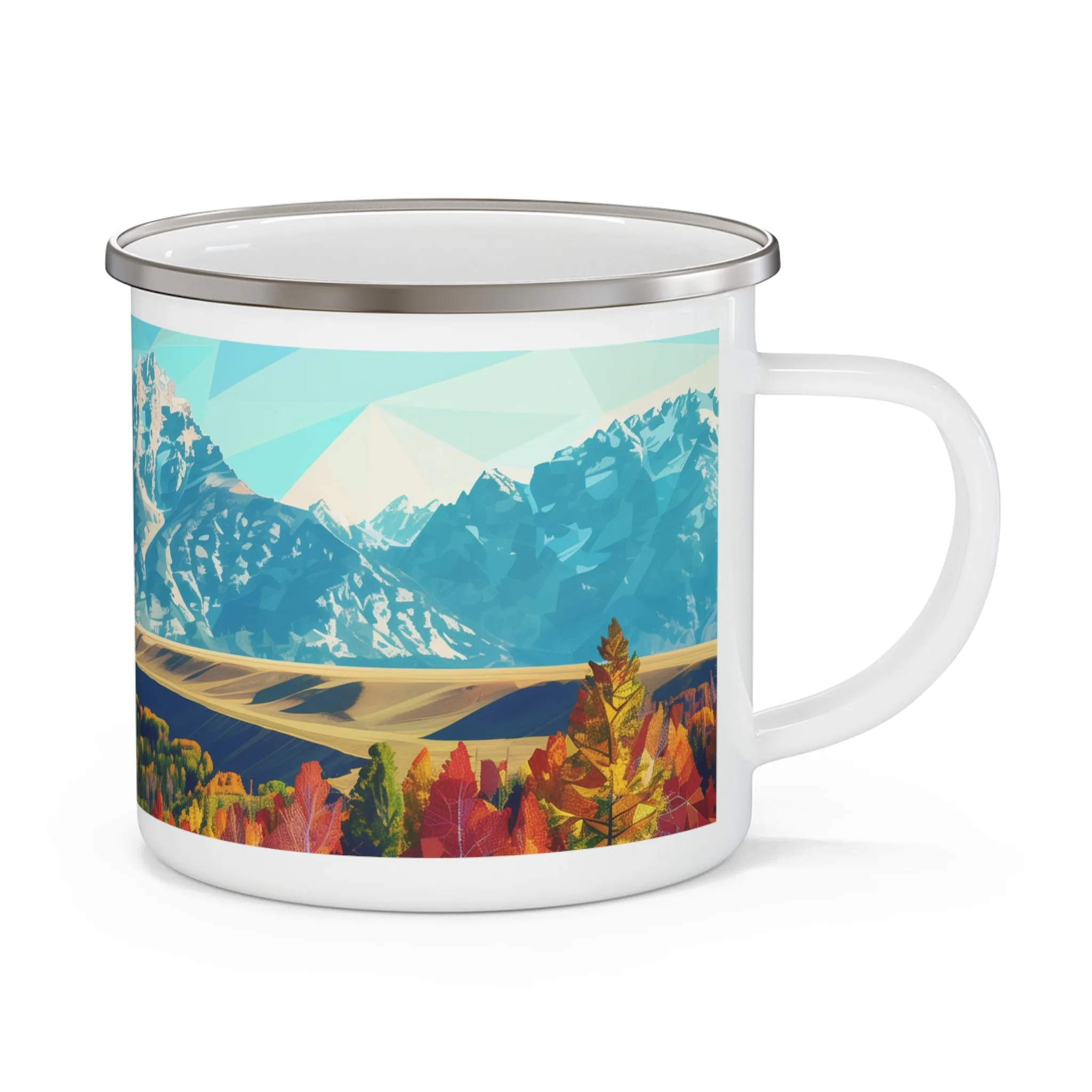 Camping Mug with Grand Teton National Park Design, 12oz Coffee Cup