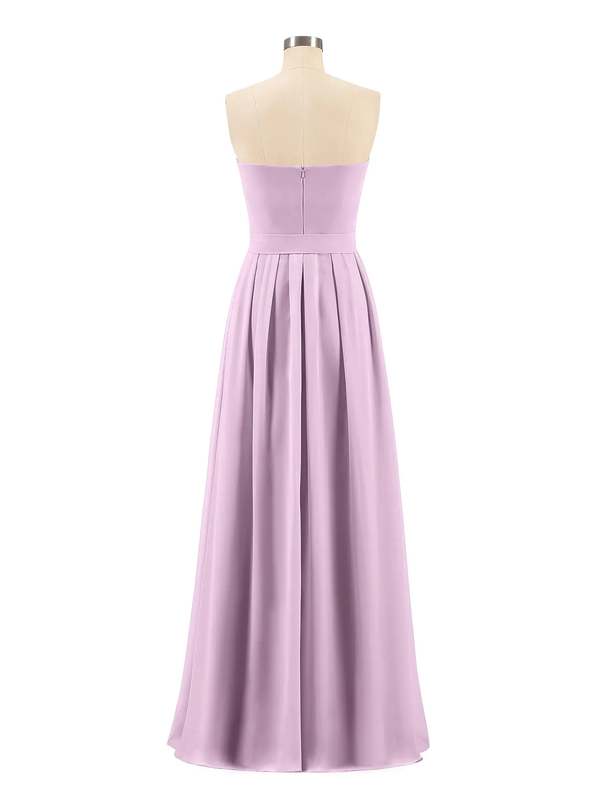 Chiffon Strapless Bridesmaid Gown with Sash-Plum