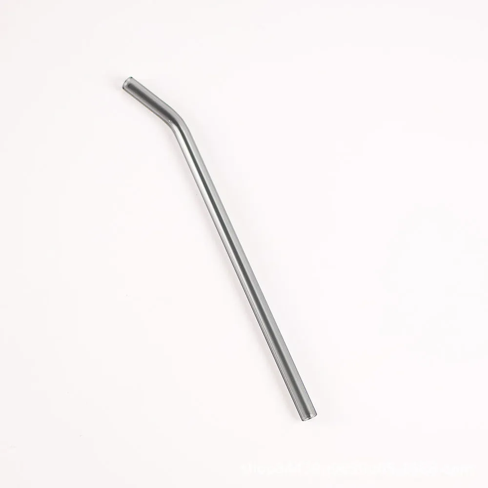 Colored High Borosilicate Environmentally Friendly Heat-resistant Curved Glass Straws