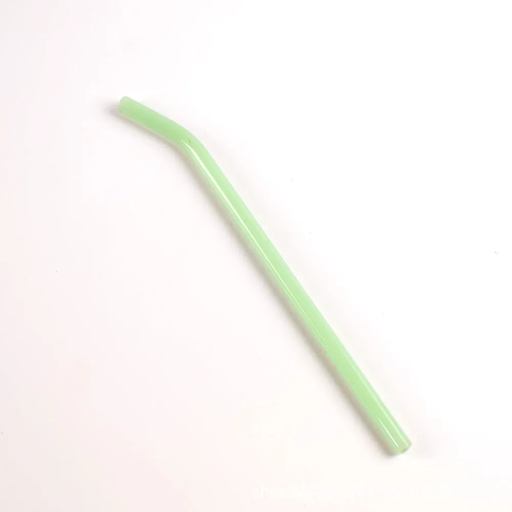 Colored High Borosilicate Environmentally Friendly Heat-resistant Curved Glass Straws