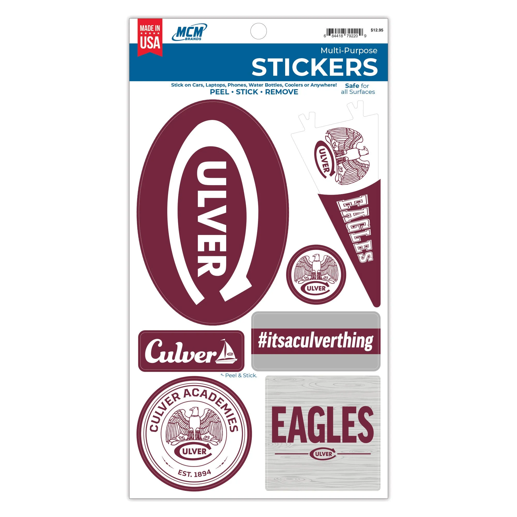 Culver Logo Sticker Sheet - Multi-purpose