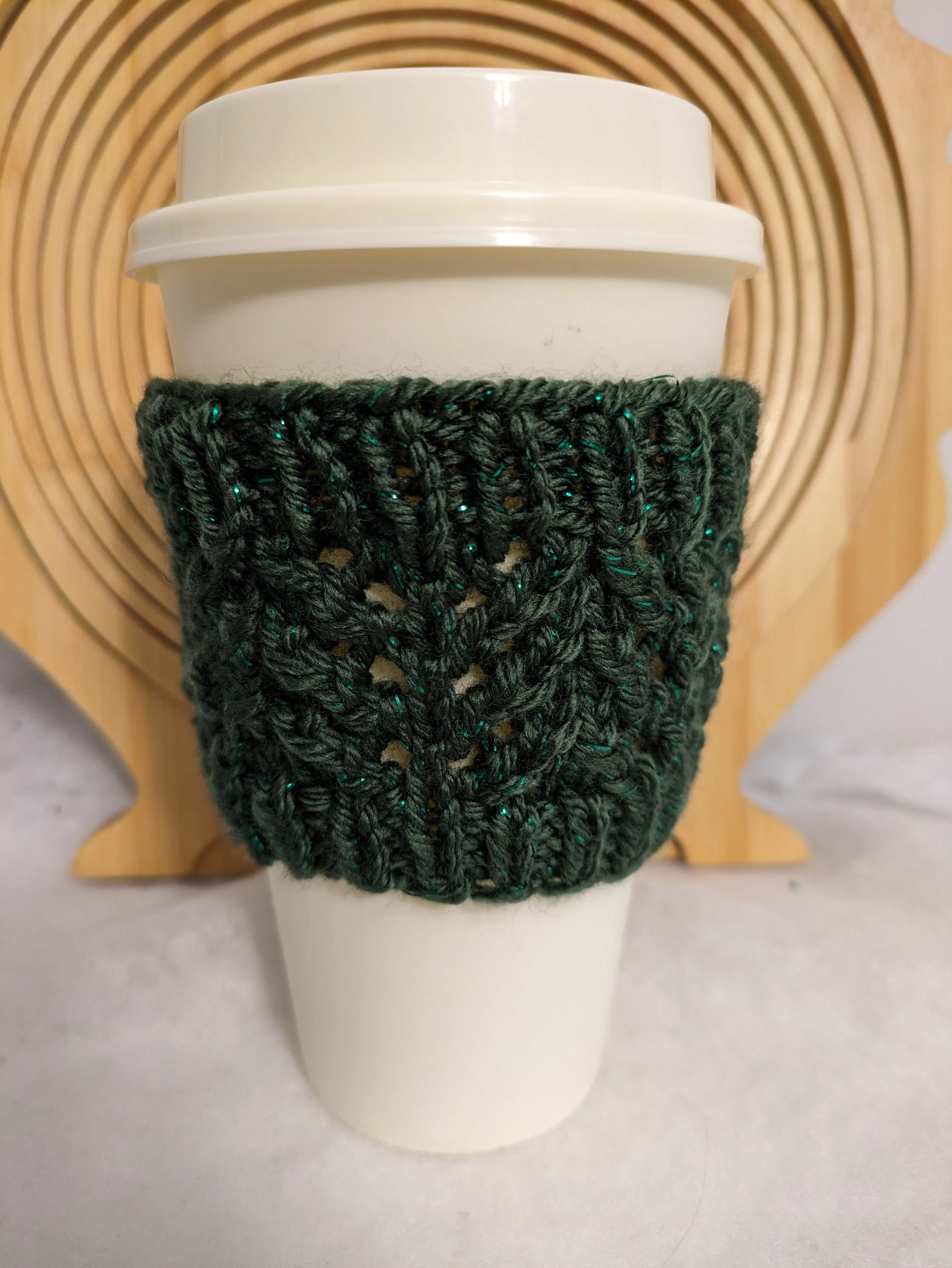 Cup Cuddler - Dark Sage Sparkle - Lacey Style