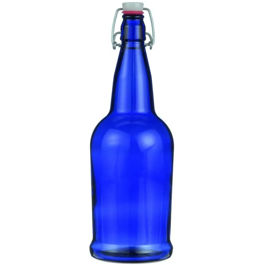 EZ Cap Beer Bottles - 16 oz, Blue - Single Bottle with Cap