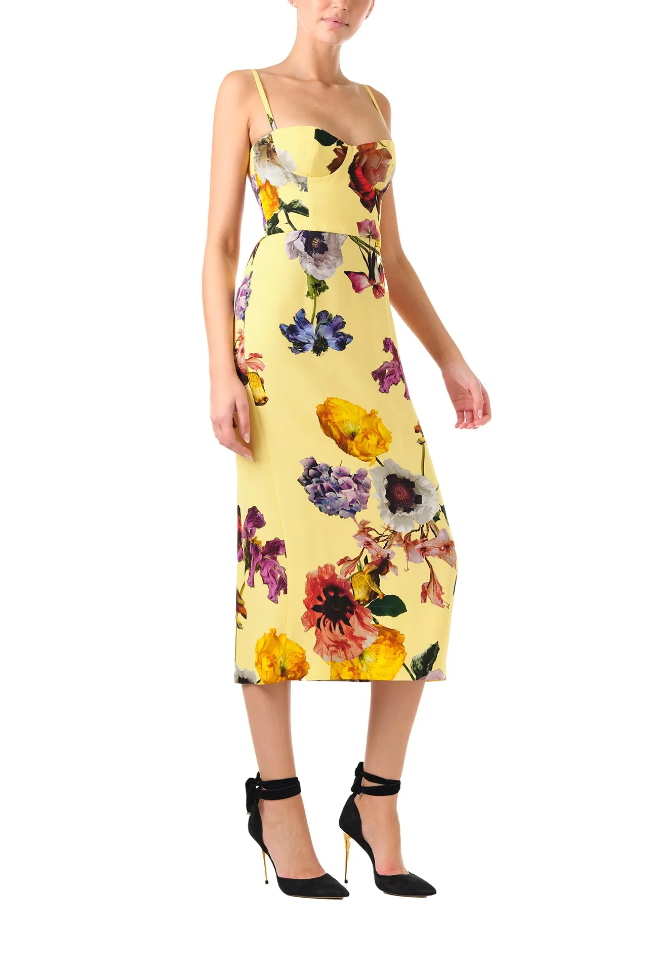 Floral Corseted Midi Dress