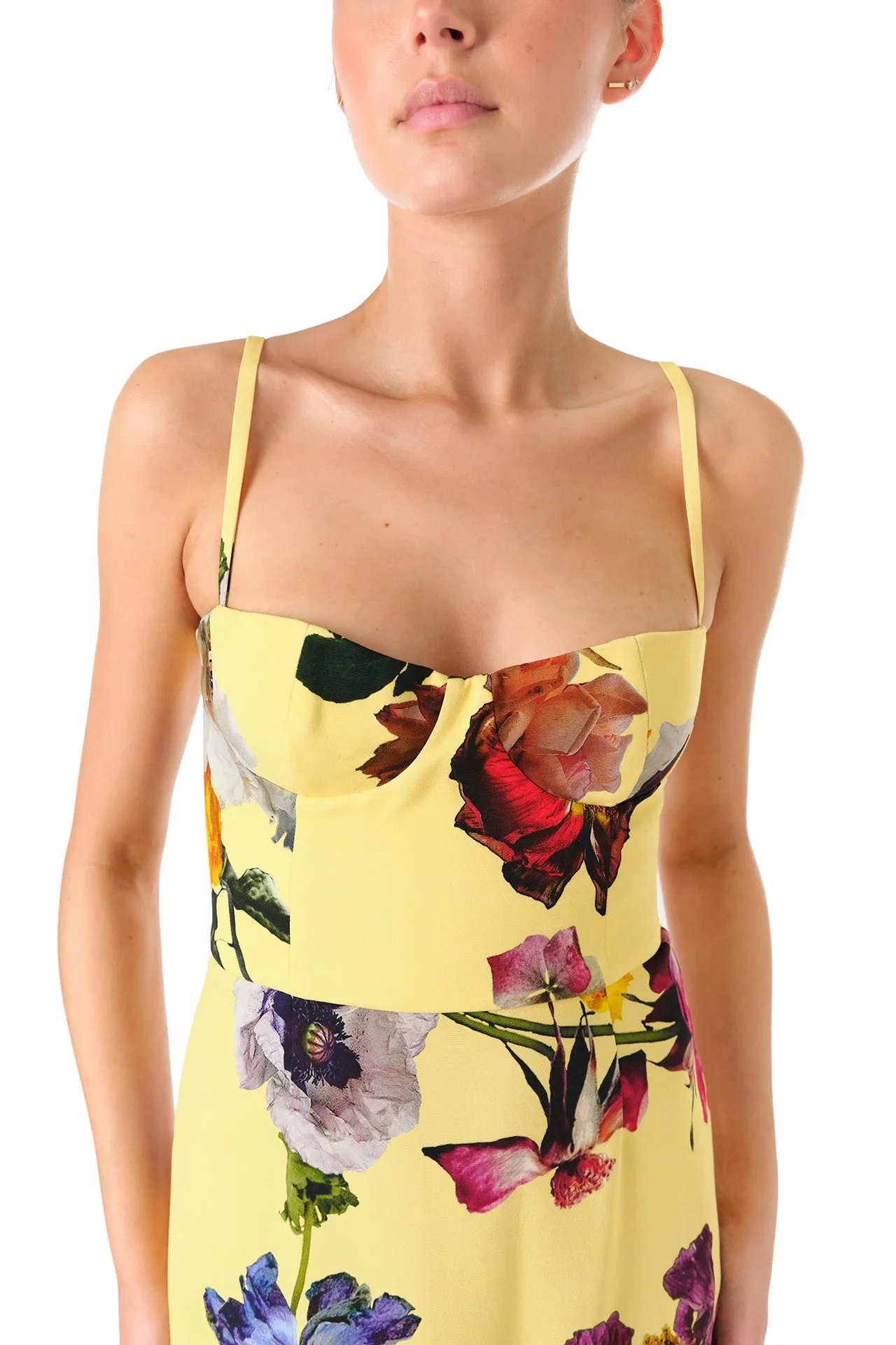 Floral Corseted Midi Dress