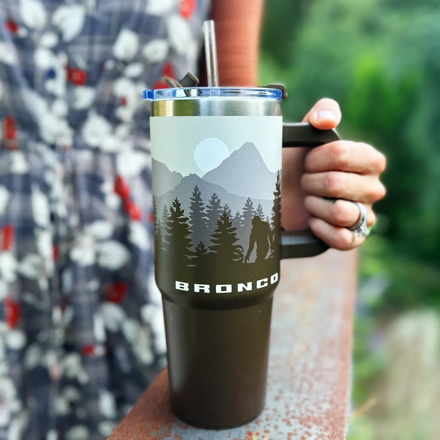 Ford Bronco Stainless Steel Tumbler with Handle