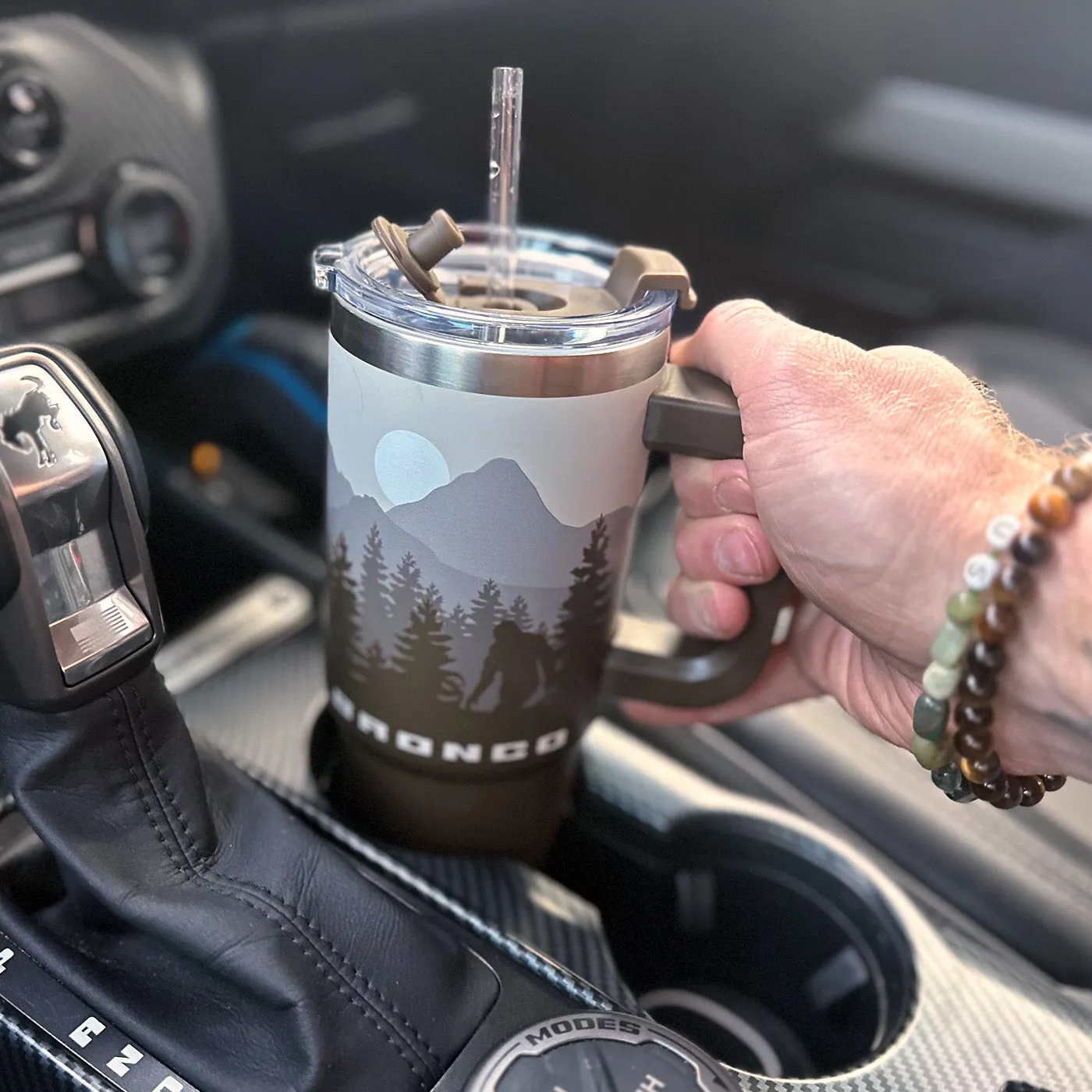 Ford Bronco Stainless Steel Tumbler with Handle