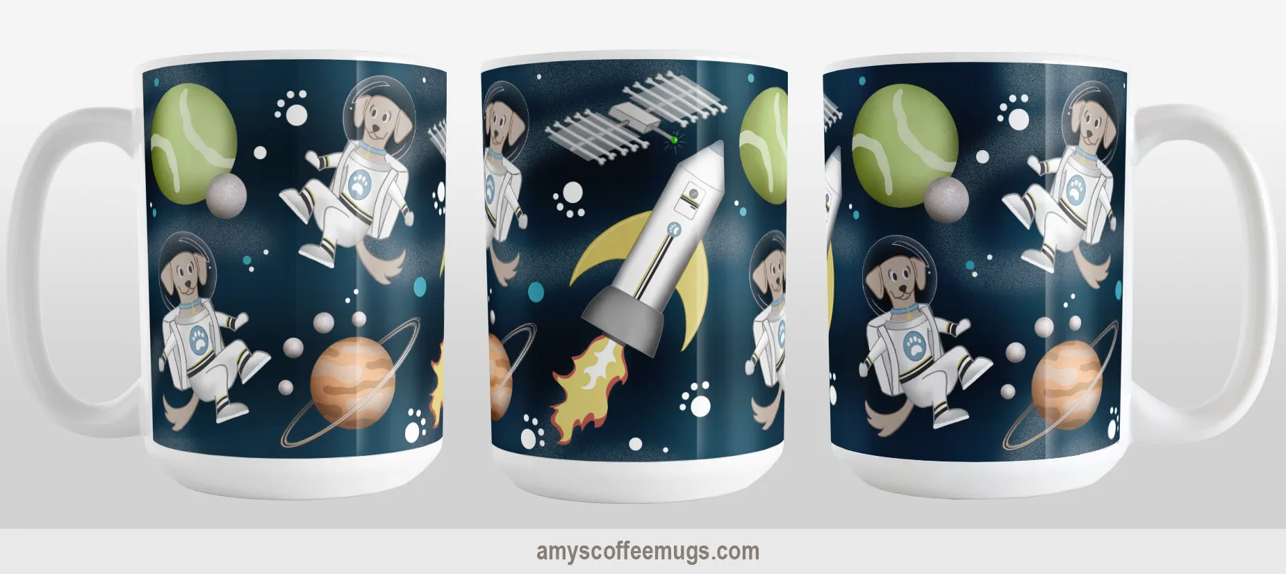 Galaxy Dog-stronaut Mug