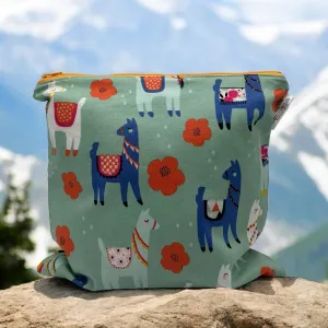 Gallon Sized Reusable Zippered Bag Llamas