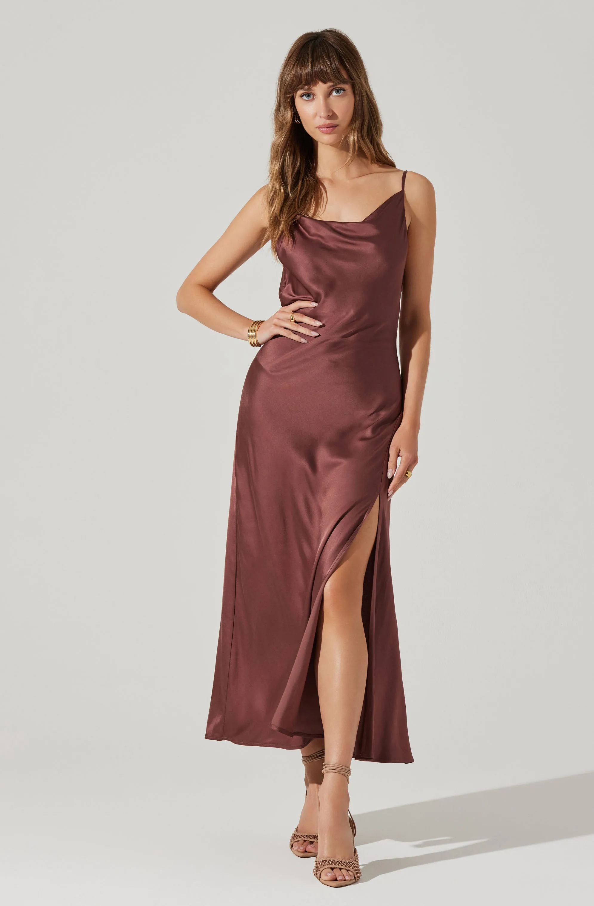 Glynis Cowl Neck Midi Dress