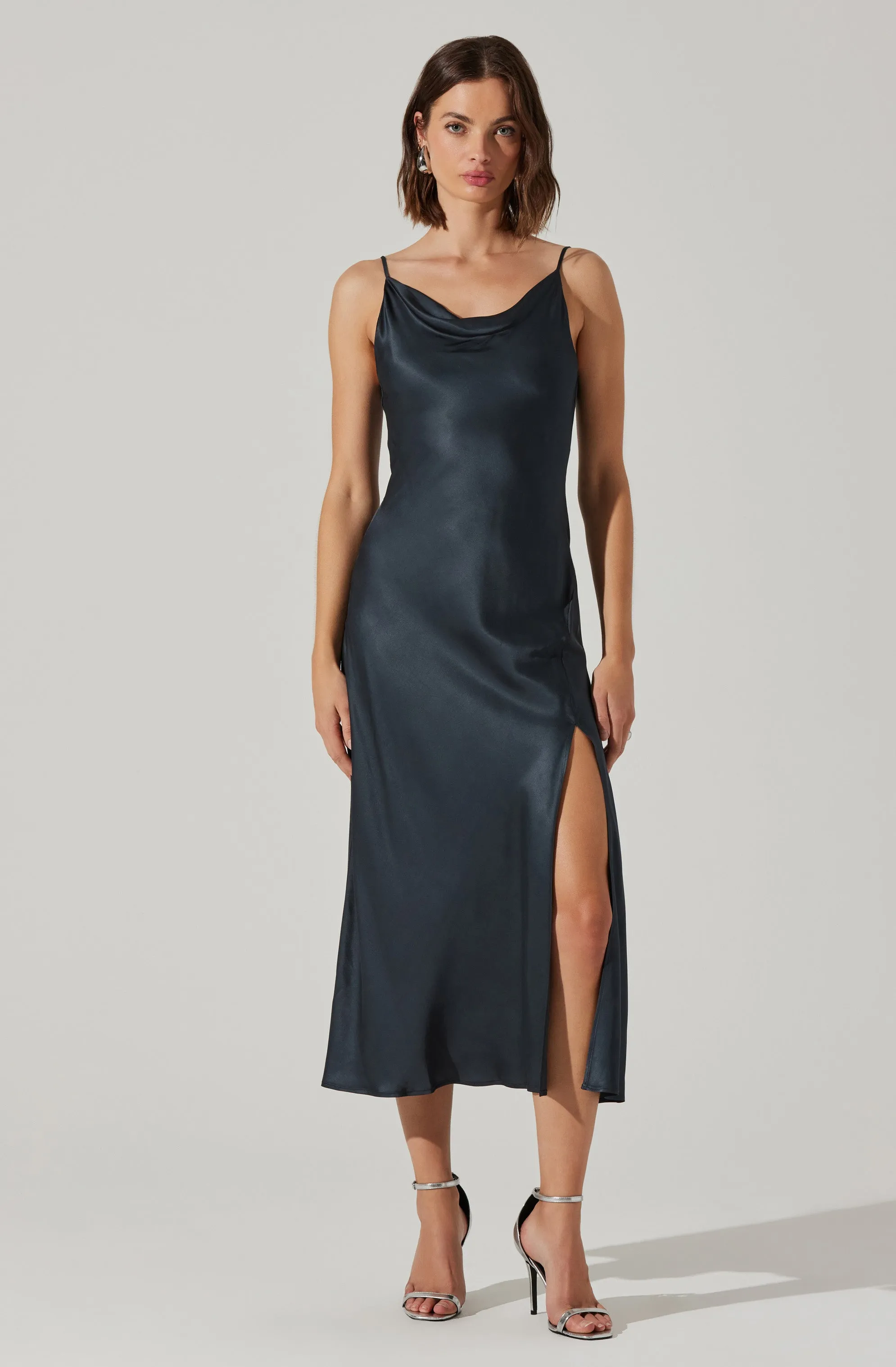 Glynis Cowl Neck Midi Dress