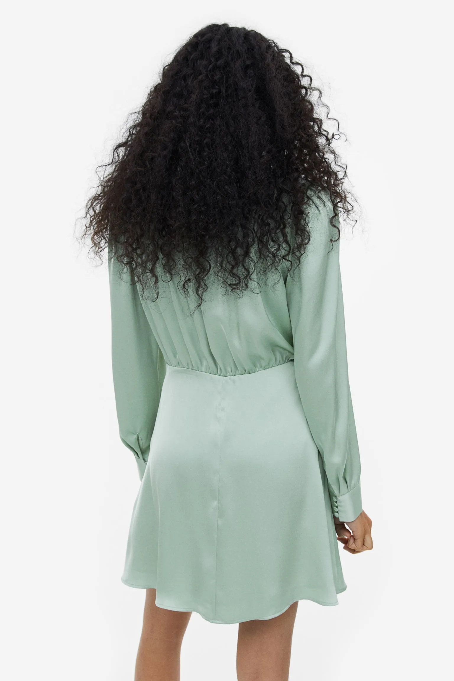 H&M Gathered Satin dress, mint