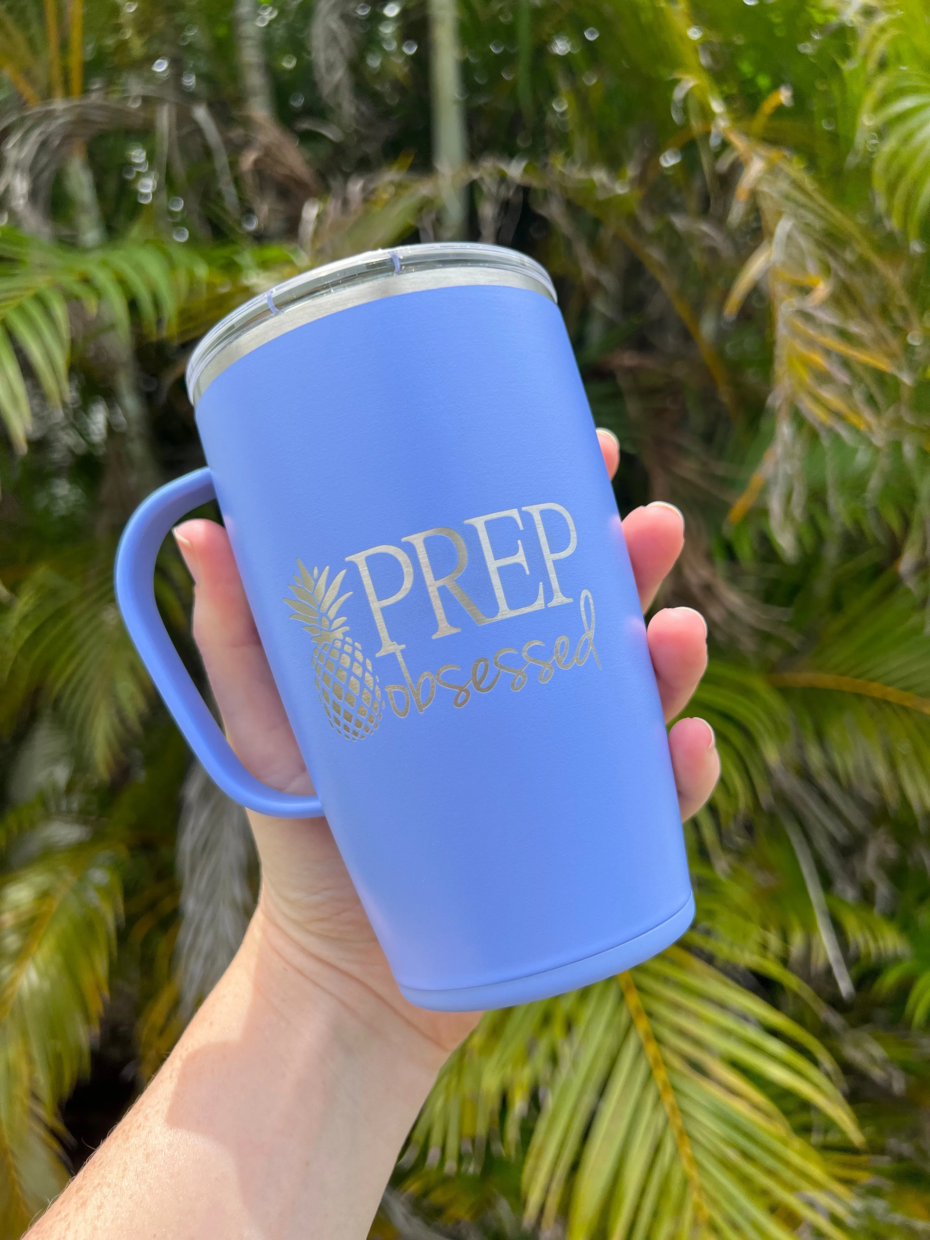 Hydrangea Prep Obsessed 18 oz Stainless Steel Travel Mug by Swig