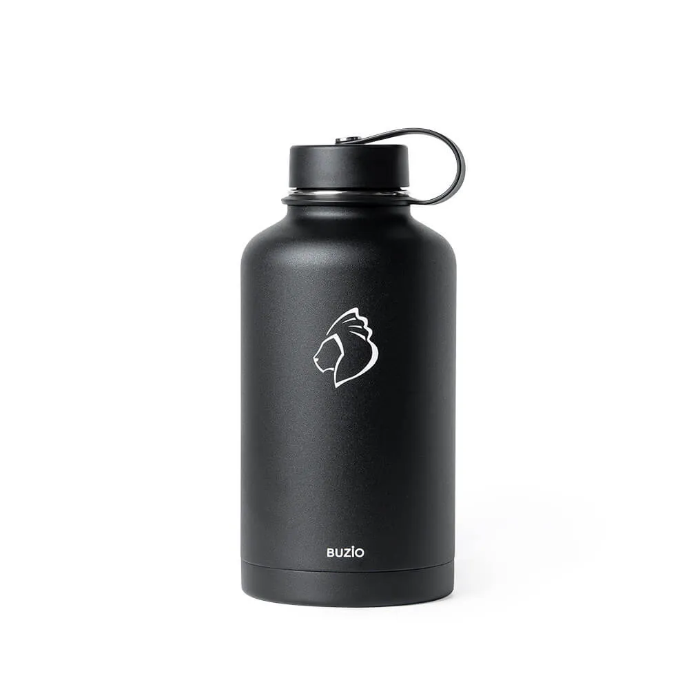 Insulated Water Bottles with 2 Lids | Black | 64oz