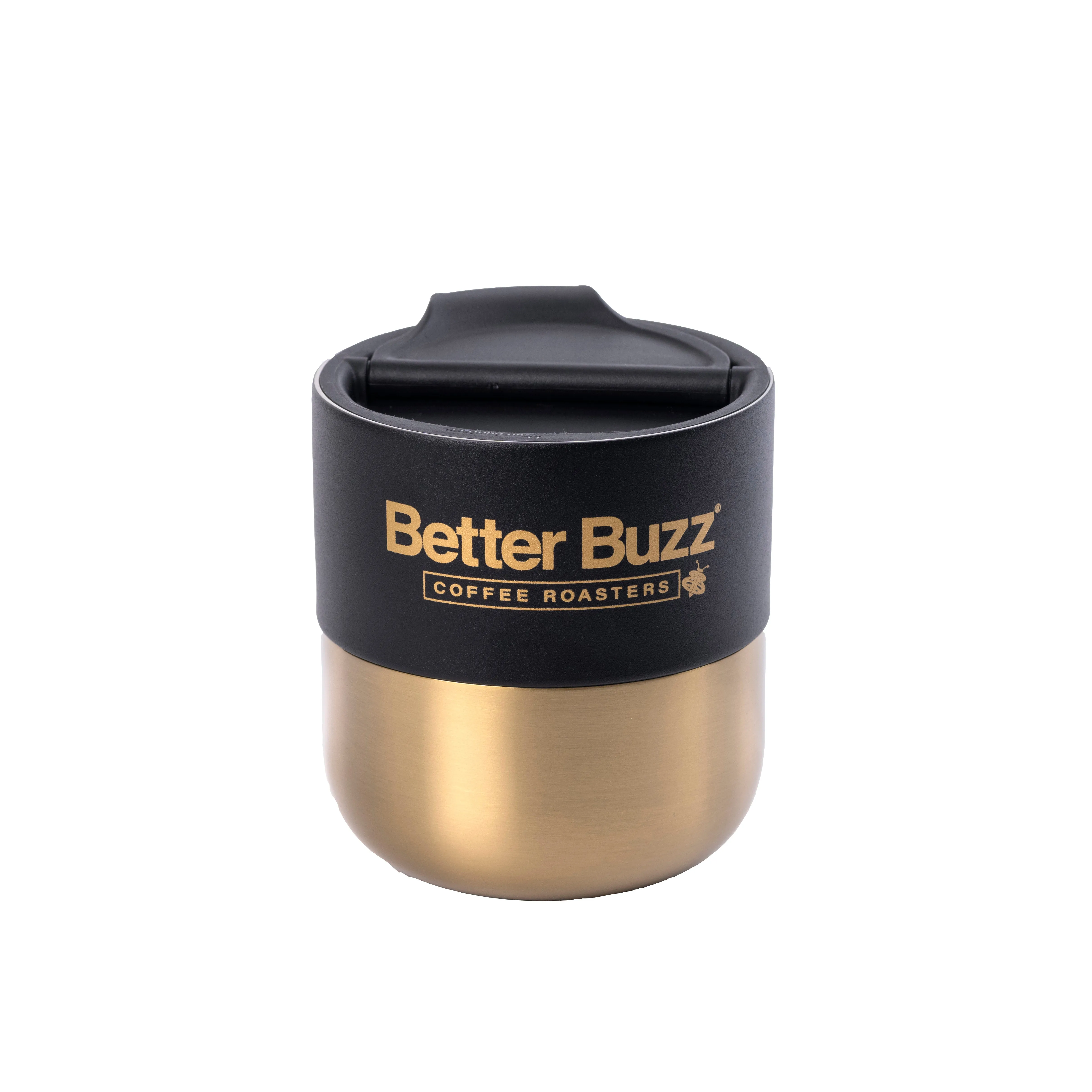 Klean Kanteen Lowball "Life’s Better Buzzed"  - 10 oz Black/Gold