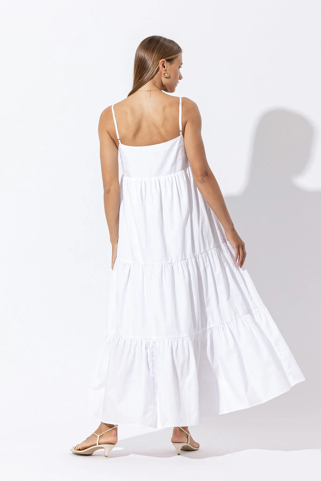 Layla Poplin Maxi Dress - White