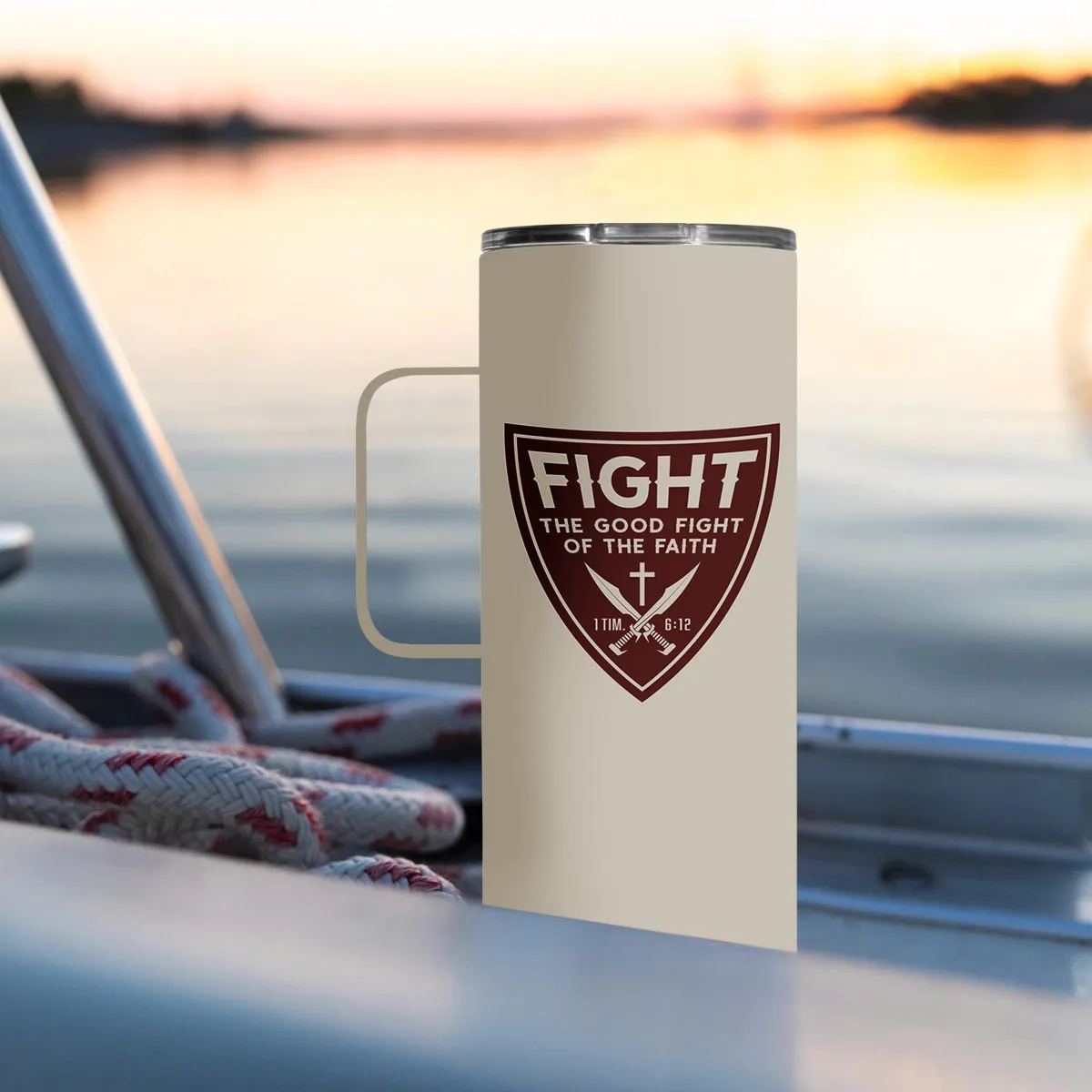 Light Source 22 oz Stainless Steel Mug With Handle Fight