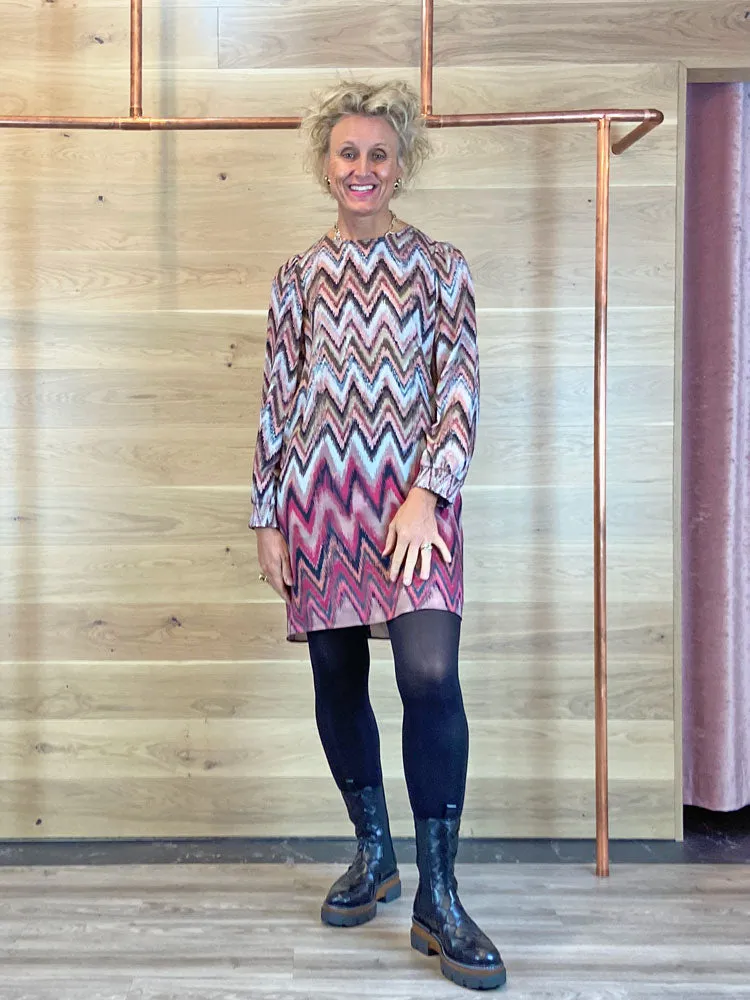 Luisa Cerano Printed Dress Pink & Barolo