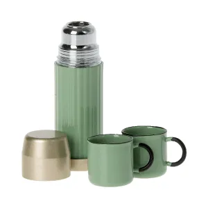 Maileg Miniature Thermos Flask and Cups Set, Mint