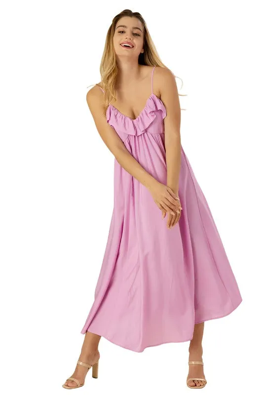 Maxi dress with ruffles