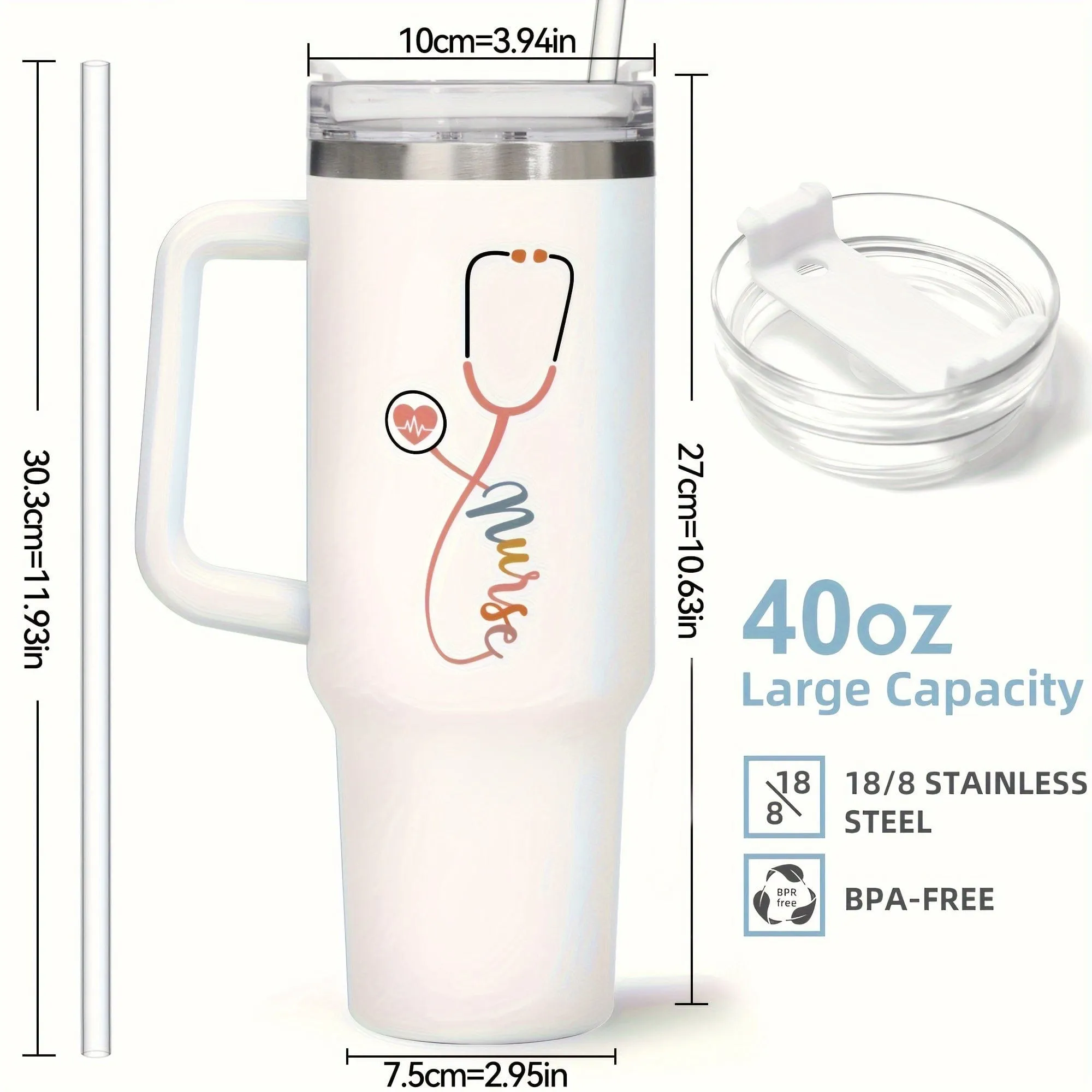 Nurse 40oz Insulated Stainless Steel Tumbler