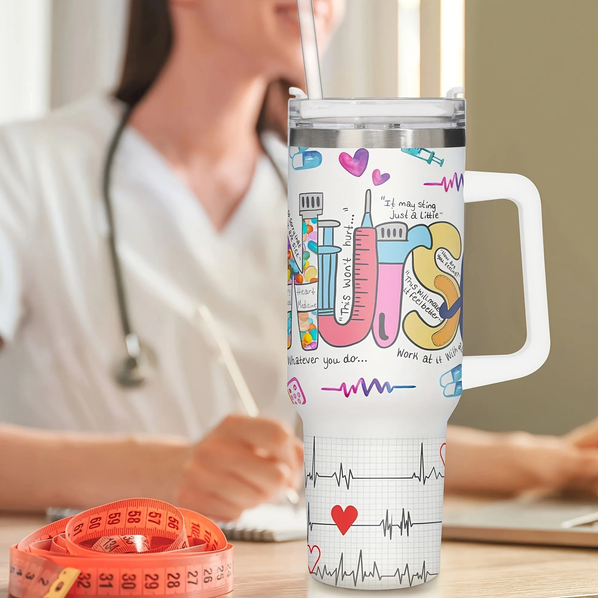 Nurse 40oz Insulated Stainless Steel Tumbler