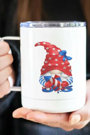 Patriotic Gnome Firework Travel Mug Cup