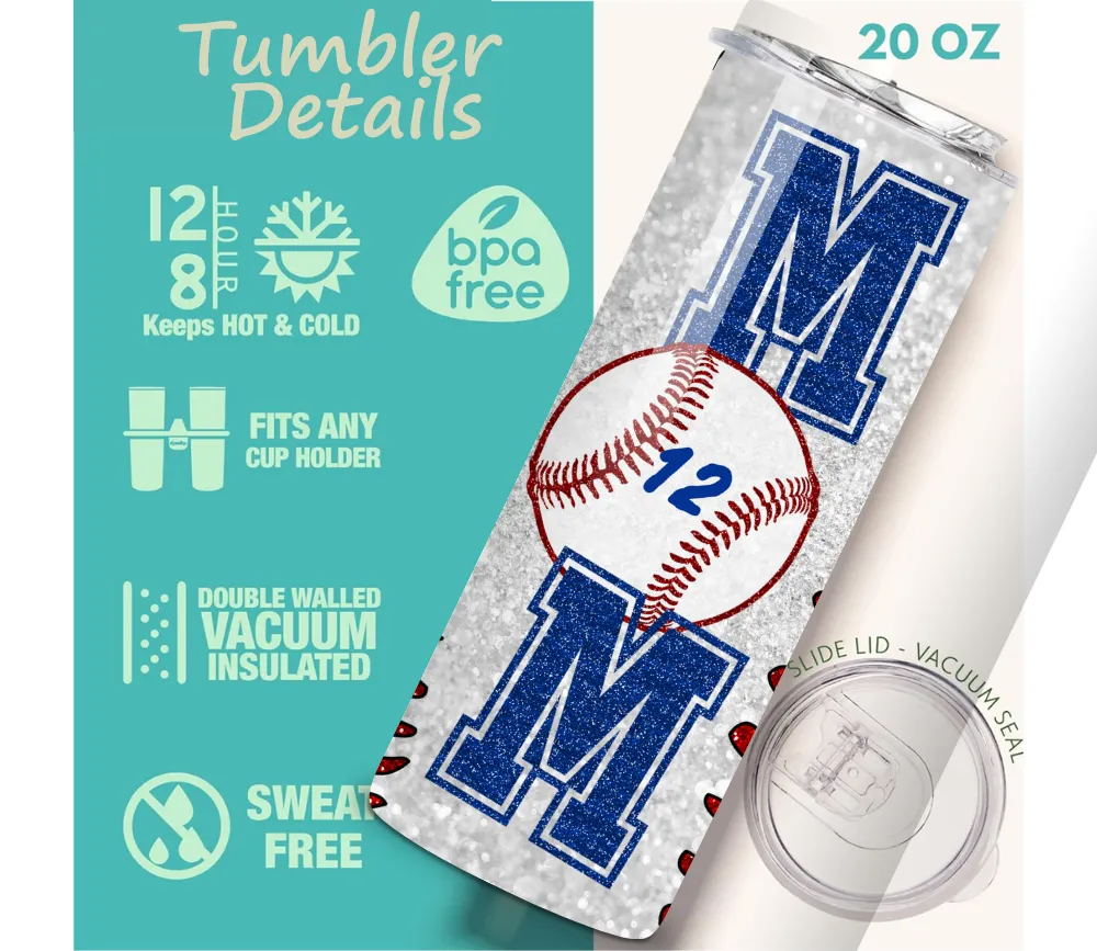 Personalized Baseball Mom Tumbler