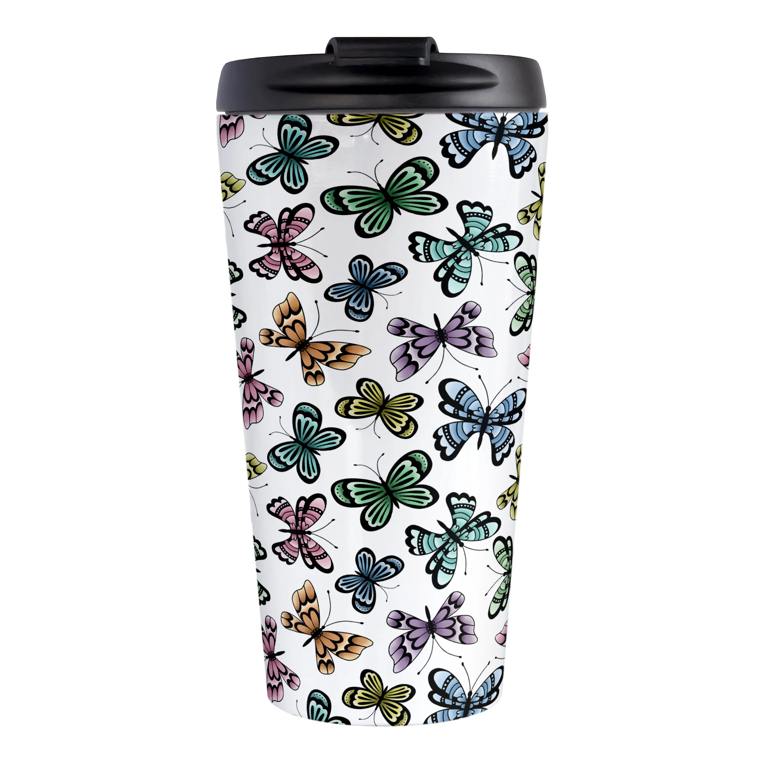 Pretty Butterfly Pattern Travel Mug