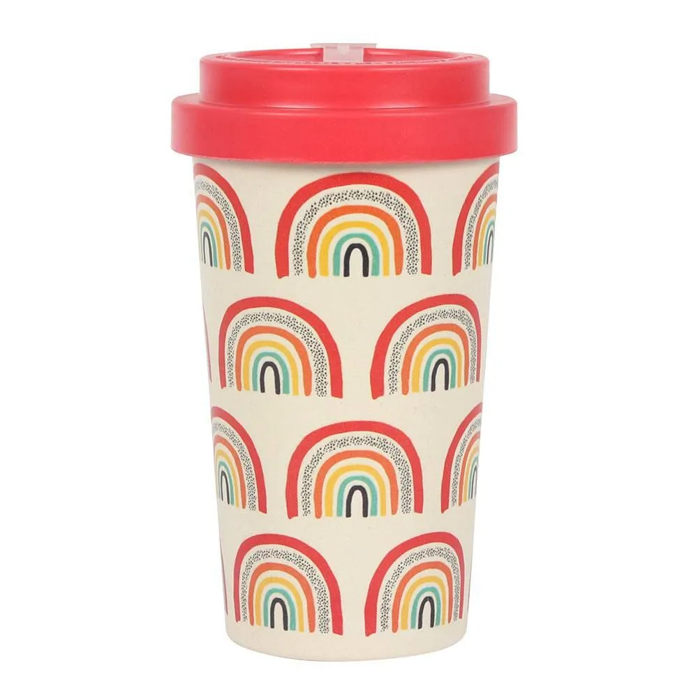 Rainbow Print Bamboo Eco Travel Mug