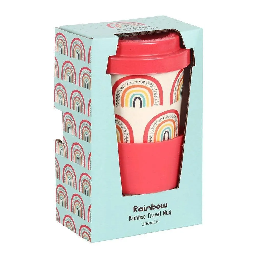 Rainbow Print Bamboo Eco Travel Mug