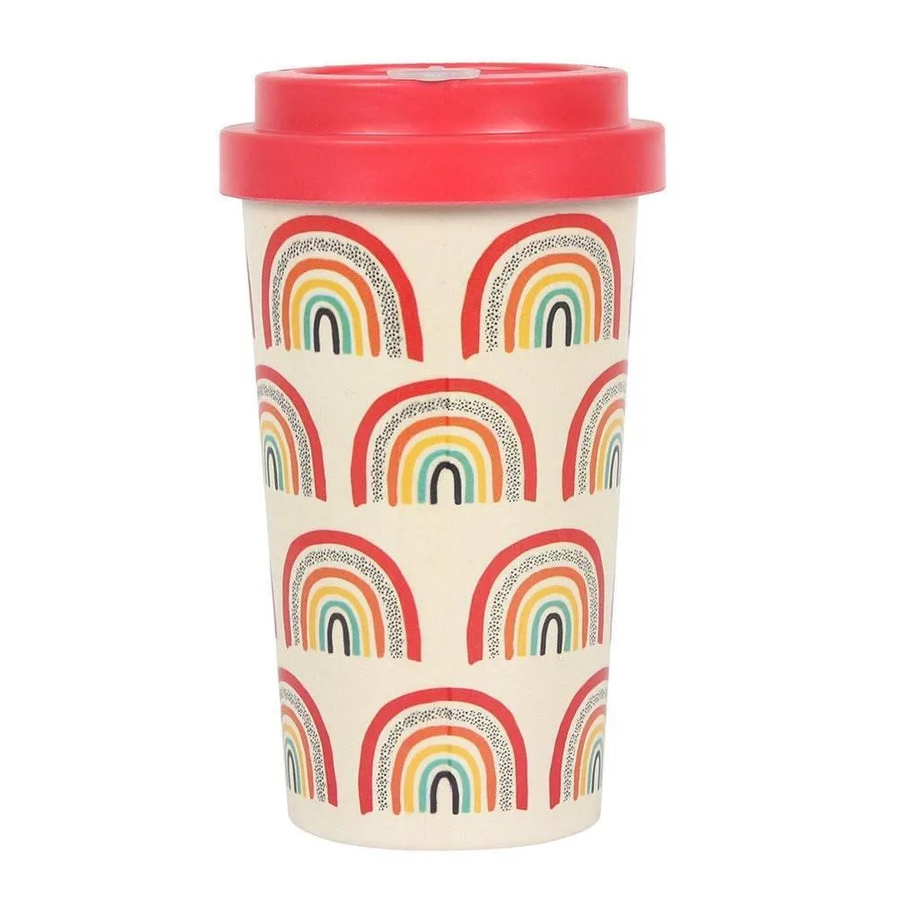 Rainbow Print Bamboo Eco Travel Mug