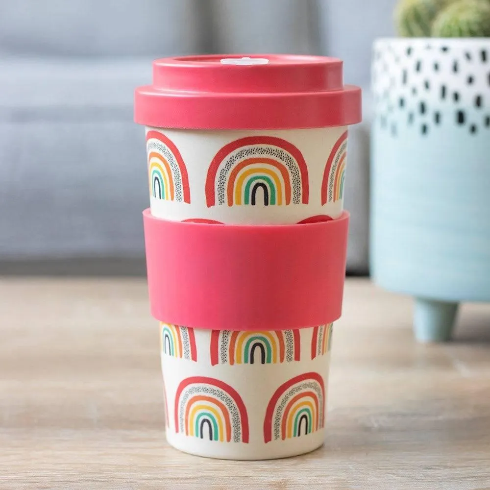 Rainbow Print Bamboo Eco Travel Mug