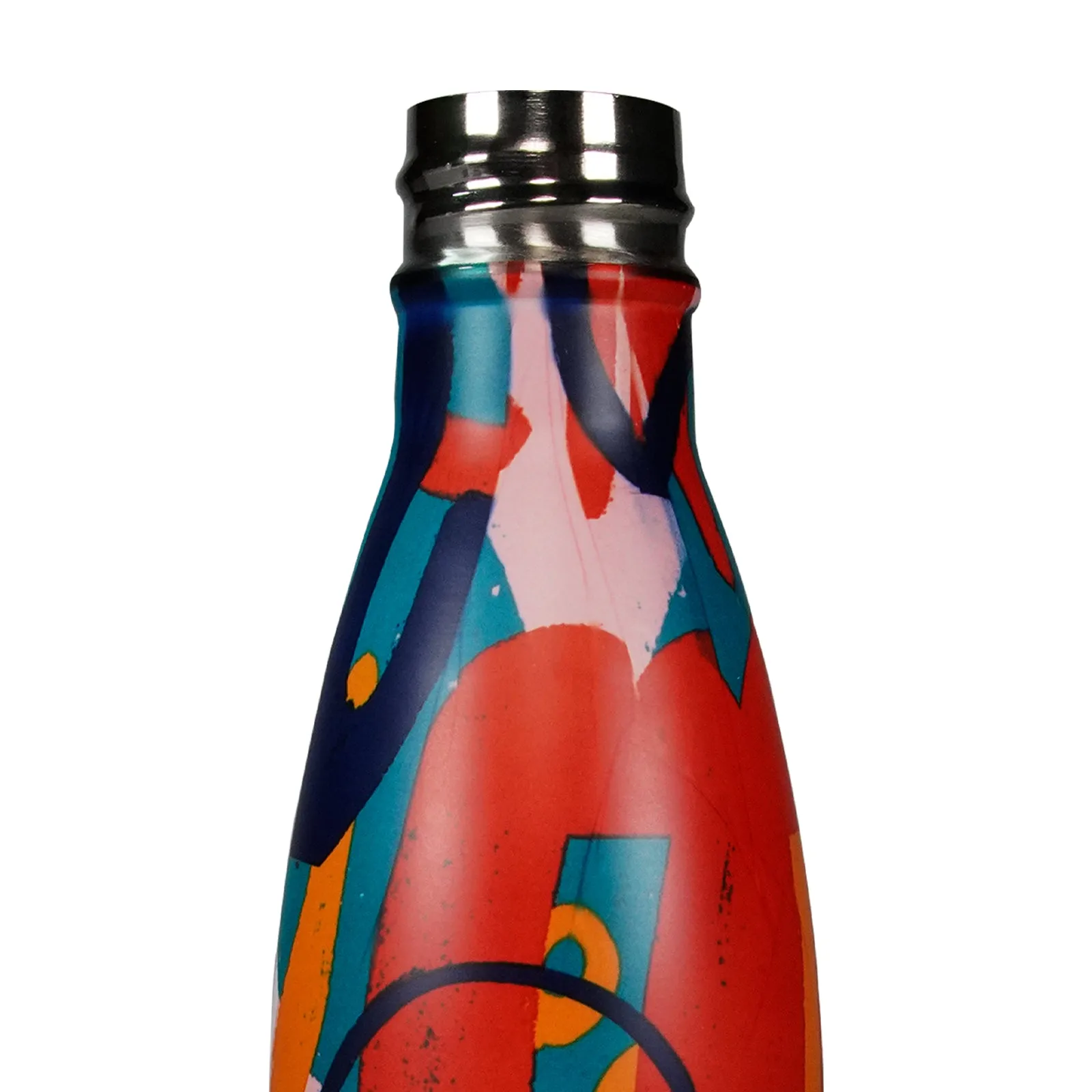 Smily Kiddos 500 ML Stainless Steel  Water Bottle Abstract Theme Red