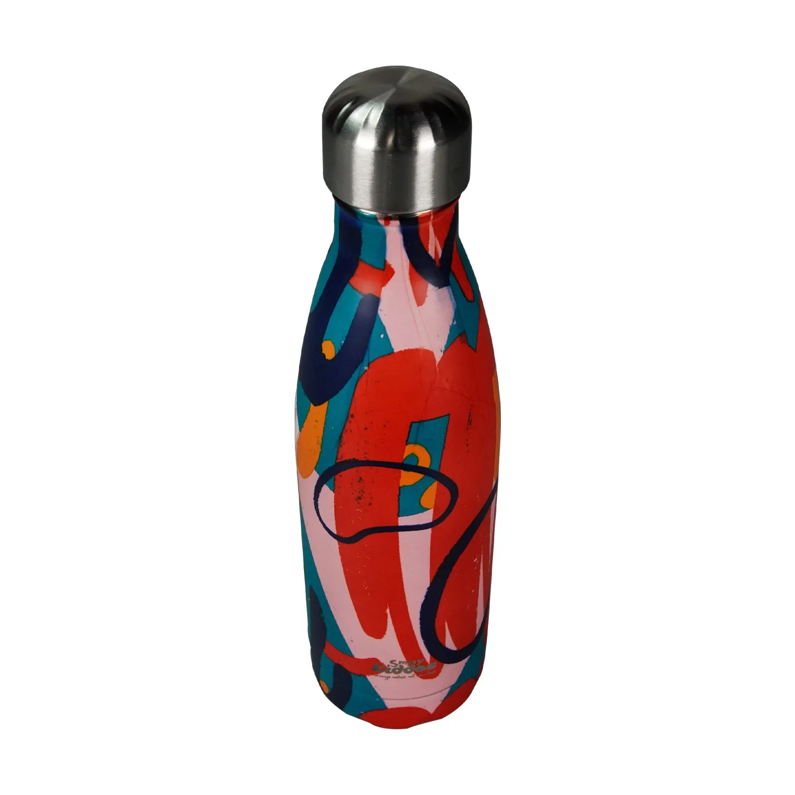 Smily Kiddos 500 ML Stainless Steel  Water Bottle Abstract Theme Red