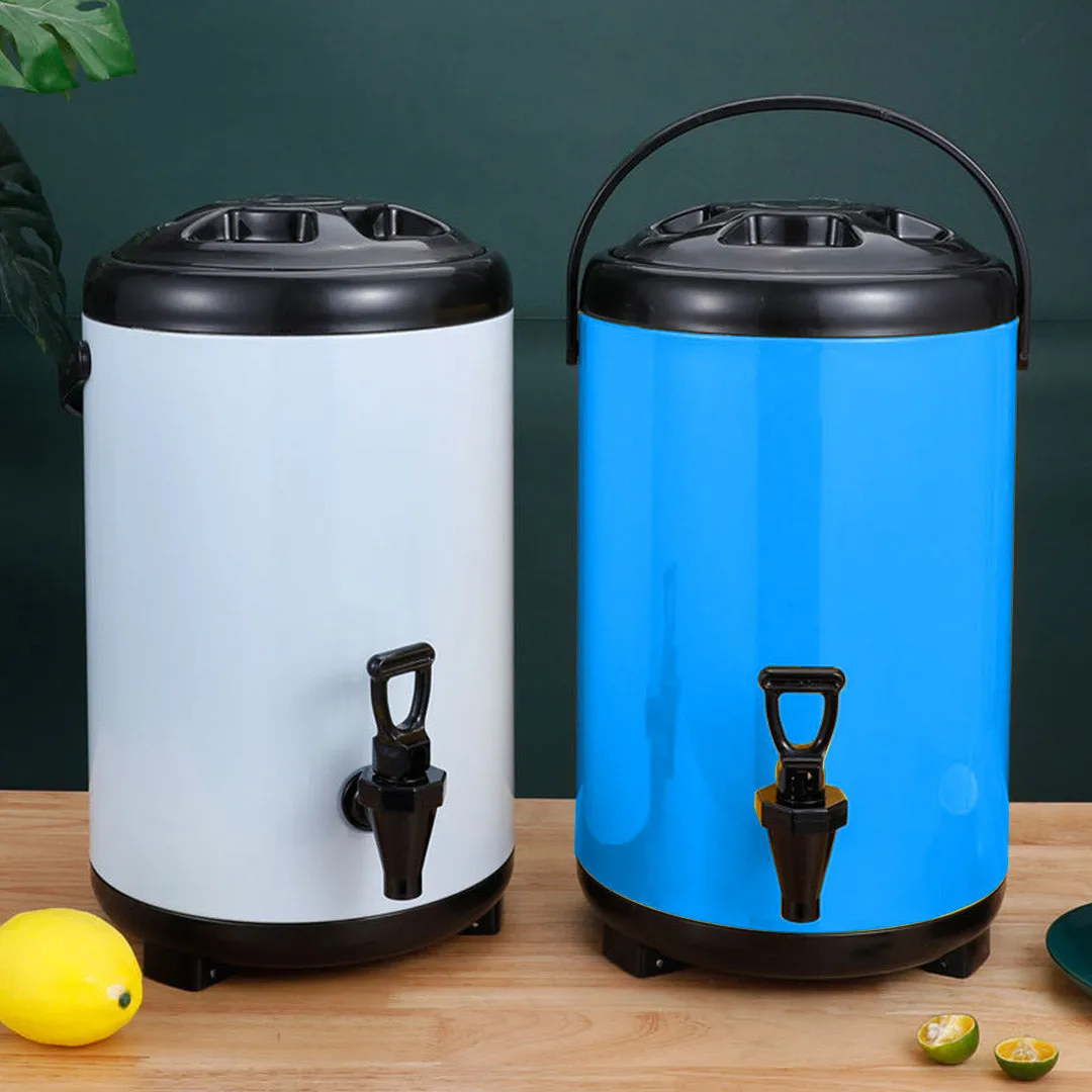 SOGA 12L Stainless Steel Insulated Milk Tea Barrel Hot and Cold Beverage Dispenser Container with Faucet Blue