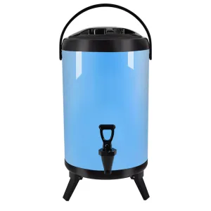 SOGA 12L Stainless Steel Insulated Milk Tea Barrel Hot and Cold Beverage Dispenser Container with Faucet Blue