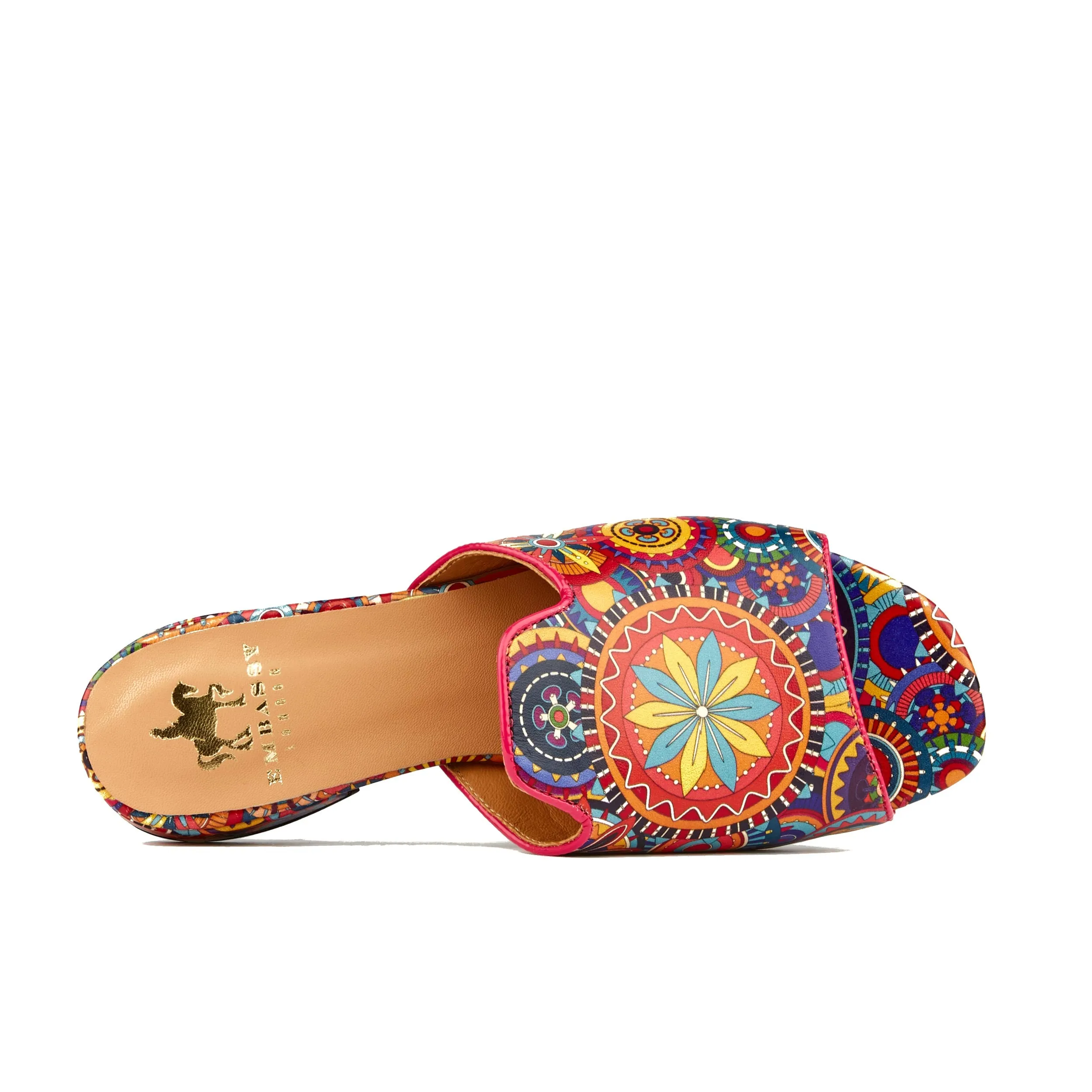 South Beach - Signature - Women's fully leather ligned flat sliders in multi colour