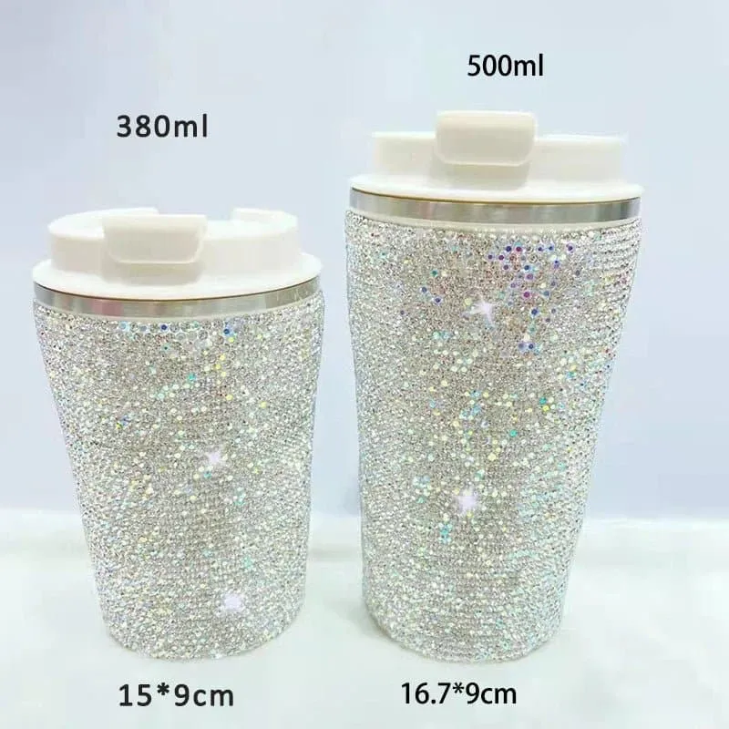 Sparkling Stainless Steel Travel Mug - Portable Vacuum Flask & Thermos - Eco-Friendly, 0-6 Hours Thermal Insulation